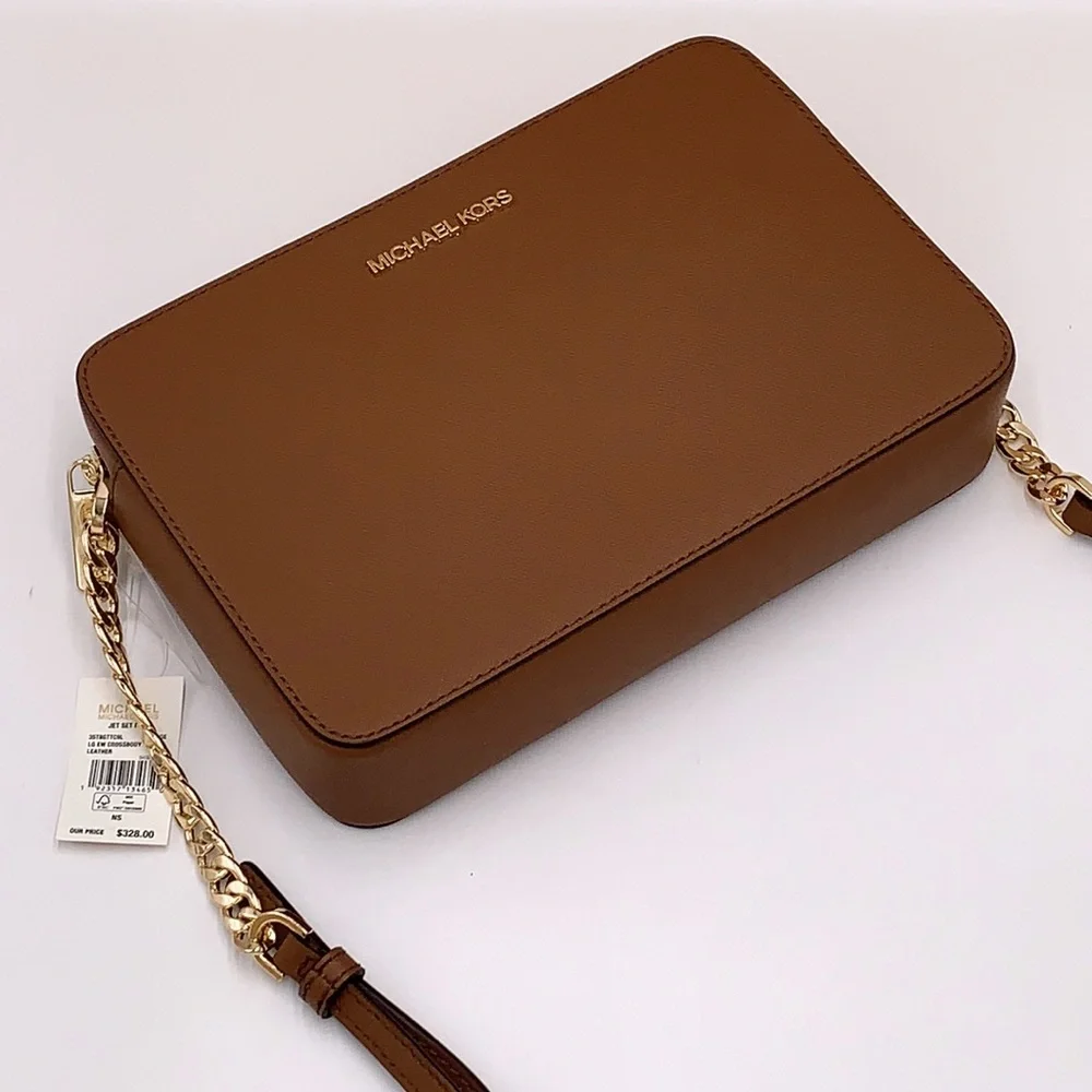 MICHAEL KORS JET SET TRAVEL LARGE EAST WEST CHAIN CROSSBODY BAG LUGGAGE